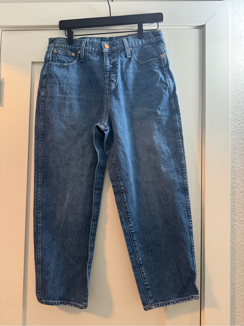 J. Crew Women's Straight-Leg Denim Jeans in Dark Blue
